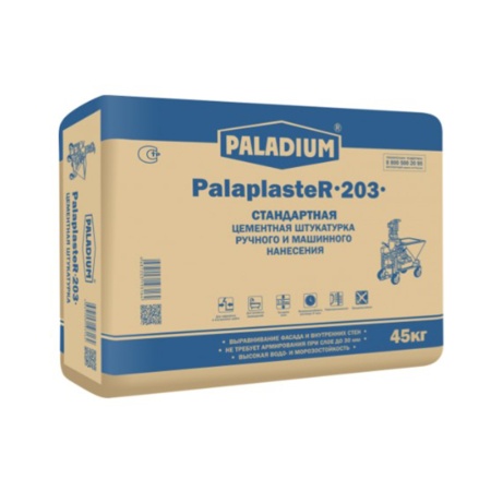 Штукатурка Цементная 45 кг PALADIUM PalaplasteR-203