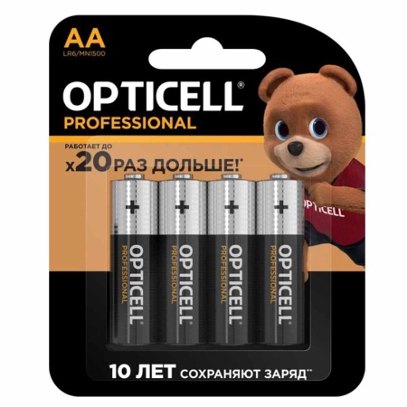 Батарейка Элемент питания алкалиновый AA/LR6 Professional Opticell 5052001