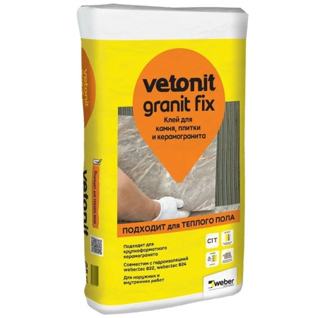 Клей для керамогранита для полов с подогревом Vetonit granit fix 25 кг