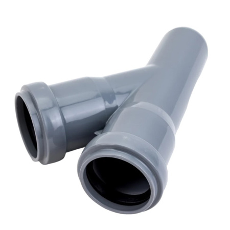 Картинка Тройник 32х32/45° для внутренней канализации Серый Политэк