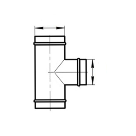 Картинка Тройник для круглых воздуховодов оцинкованная сталь Ø 200 мм 90°