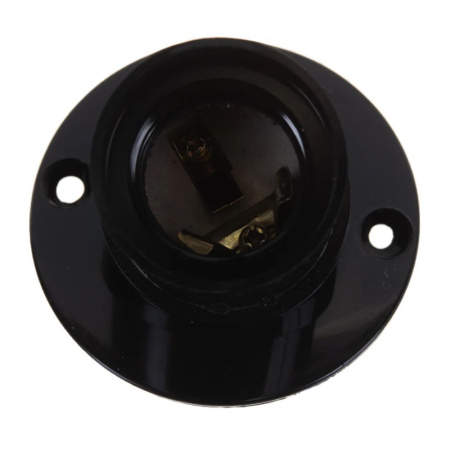 Картинка Патрон электрический E27 карболитовый настенный Чёрный UNIVersal