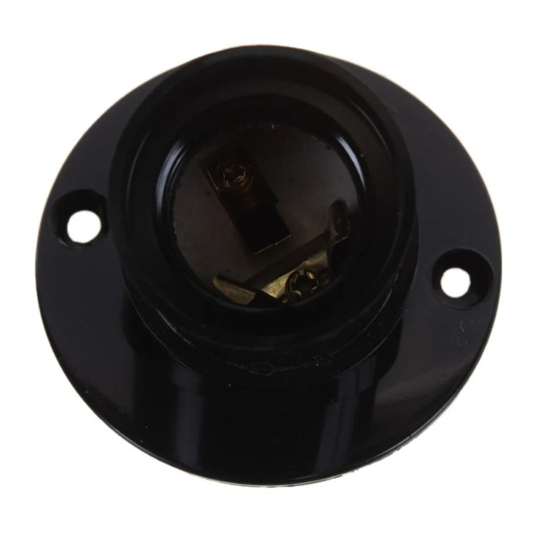 Картинка Патрон электрический E27 карболитовый настенный Чёрный UNIVersal