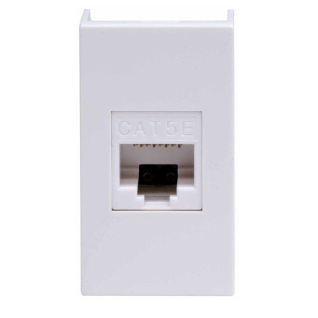 Картинка Розетка компьютерная RJ45 VIVA 1 модуль категория 5е Белая 45038 DKC