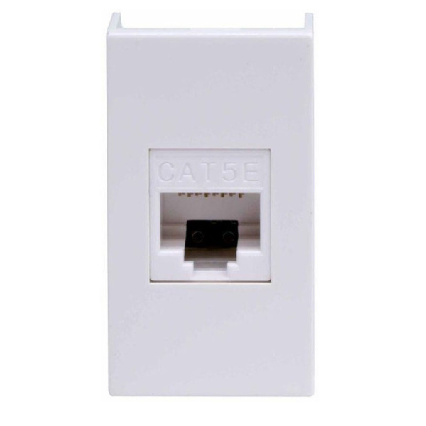 Картинка Розетка компьютерная RJ45 VIVA 1 модуль категория 5е Белая 45038 DKC