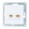 Двойная компьютерная розетка RJ45+RJ45 5E механизм ATLASDESIGN Белая Systeme Electric