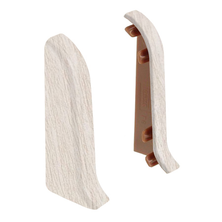 Торцевые заглушки для плинтуса К55 Комфорт 2 штуки Белый