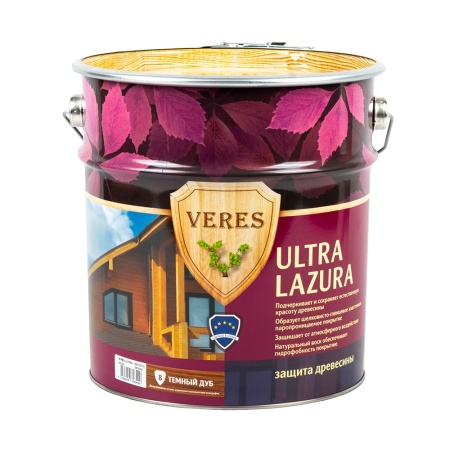 Декоративная пропитка для дерева Veres Ultra Lazura №8 Дуб темный 9 л