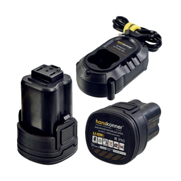 Картинка Дрель аккумуляторная 14.4 В 45 Нм 2х2 А/ч сумка-кейс HCD1645BLC Hanskonner PLATINUM