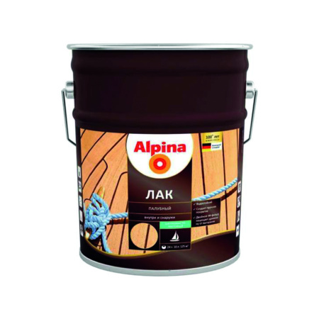 Лак Alpina алкидно-уретановый яхтный 10 л матовый