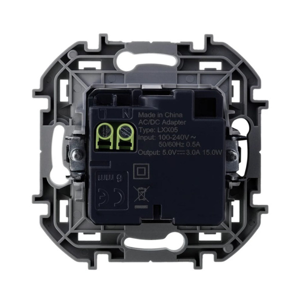 Картинка Зарядное устройство с 2-мя USB A и C 240В/5В 3000мА Белое Legrand Inspiria