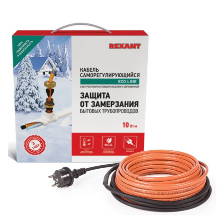 Картинка Кабель греющий саморегулирующийся пищевой SRP 10HTM2-CT в трубу 6 м/60Вт REXANT