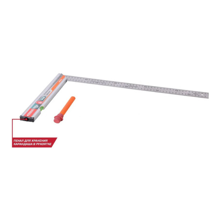 Картинка Угольник с уровнем и карандашом КУЛИБИН 500 мм Sturm
