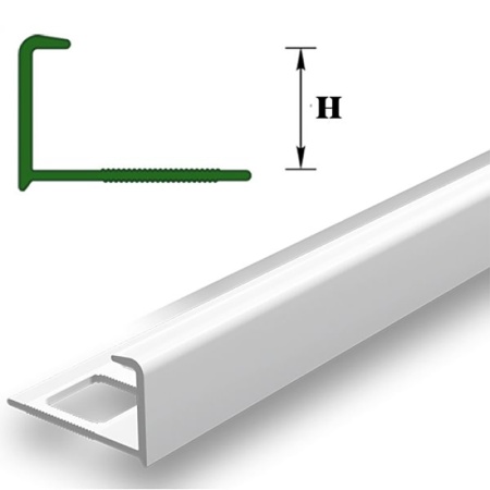 Наружный уголок-профиль для плитки ПВХ Деконика, Белый глянцевый, 12 мм х2,5 м