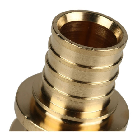 Картинка Муфта 20 мм латунь для труб из сшитого полиэтилена аксиальный STOUT