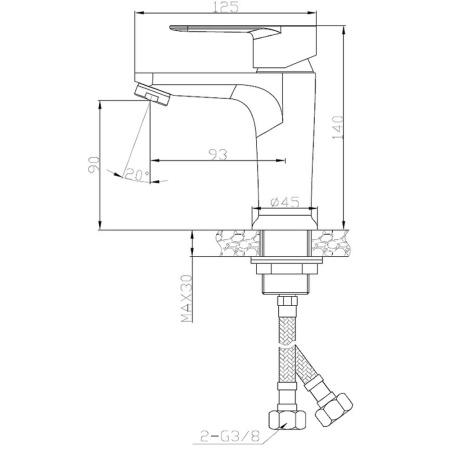 Картинка Смеситель для умывальника гайка ESKO CI26
