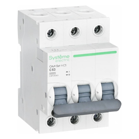Картинка Выключатель автоматический 3п 63А С 4.5kA 400В City9 Set Systeme Electric