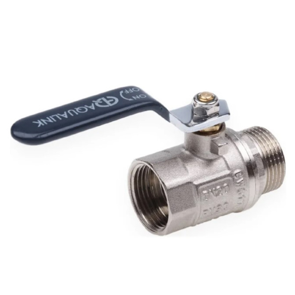 Картинка Кран шаровой ВН 3/4" ручка никелированный AQUALINK