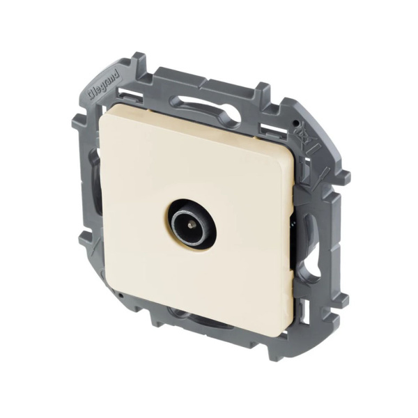 Картинка Розетка ТВ звезда 2дБ 0-2400мГц Слоновая кость Legrand INSPIRIA