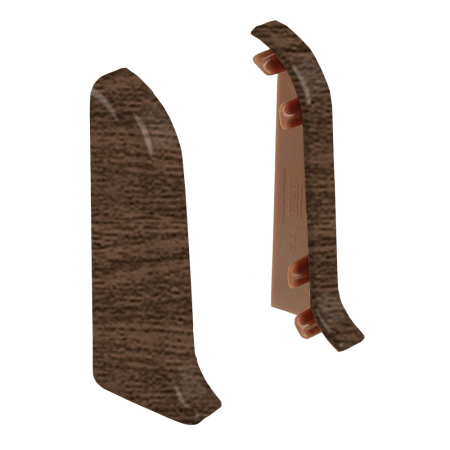 Торцевые заглушки для плинтуса К55 Комфорт 2 штуки Орех миланский