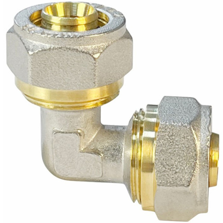 Картинка Уголок обжимной для труб металлопласт Ø 20x20 Valfex VF.351.N.020020