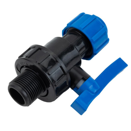 Картинка Кран шаровой компрессионный НР разъемный d 20х3/4" ТПК-АКВА Политэк