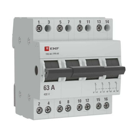 Картинка Трехпозиционный переключатель ТПС-63 4P 63А PROxima EKF