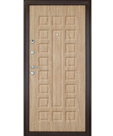 Картинка Дверь Форпост Квадро Ель карпатская размер 860х2050 мм Правая с цилиндрическим замком и дверной фурнитурой