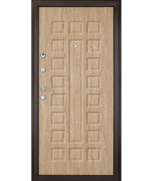 Картинка Дверь Форпост Квадро Ель карпатская размер 860х2050 мм Правая с цилиндрическим замком и дверной фурнитурой