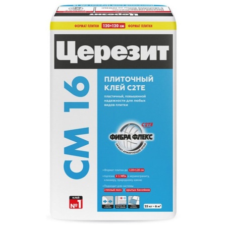 Эластичный клей для плитки для наружных и внутренних работ 25 кг Церезит CM 16