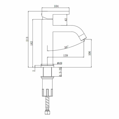 Картинка Смеситель для умывальника Графит SPLENKA 9S221.10.09