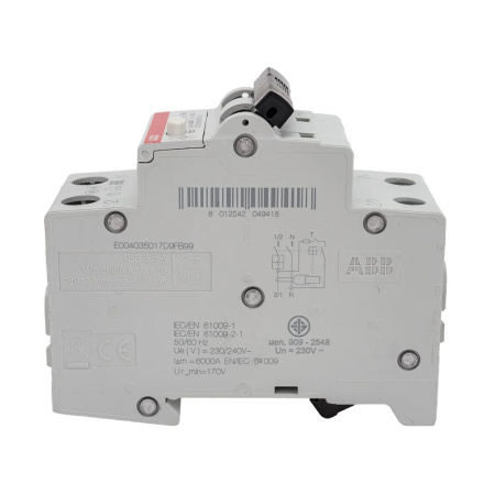 Картинка Автоматический выключатель дифференциального тока  DS201 1P+N С 10А 4.5kA 30мА AС 230В ABB