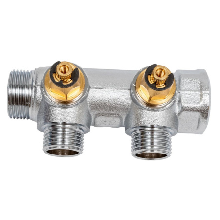 Картинка Коллектор распределительный 3/4'х2 выхода 1/2' ЕК STOUT