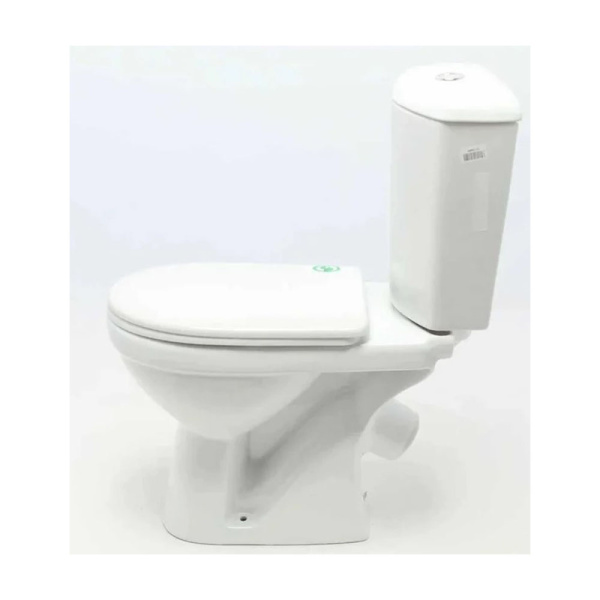 Картинка Унитаз-компакт косой выпуск нижний подвод 2 режима сидение полипропилен Белый Комфорт Rosa Киров