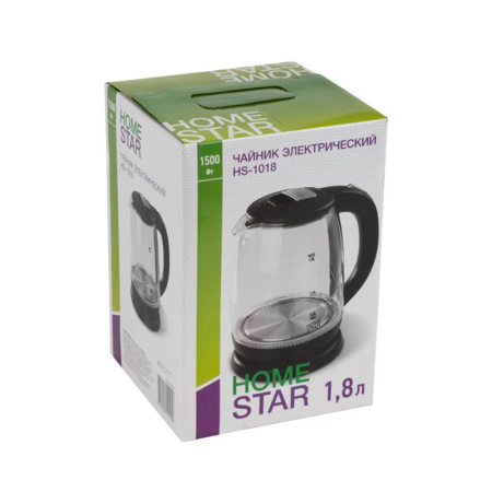 Картинка Чайник электрический Стеклянный HS-1018 на 1,8 л HomeStar