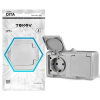 Картинка Розетка 2 местная ОП Dita 16А IP54 250В с з/к с крышкой Серая TOKOV ELECTRIC