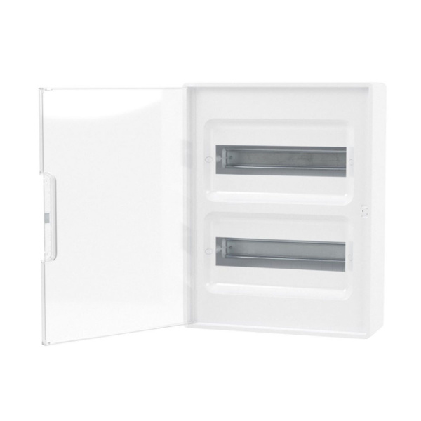 Картинка Корпус пластиковый настенный FRAME ЩРН-П-24 IP41 прозрачная дверь F24W1WT DKC