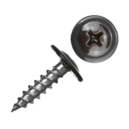 Картинка Саморез с пресс-шайбой 4.2х19 мм острый RAL7024 Темно-серый