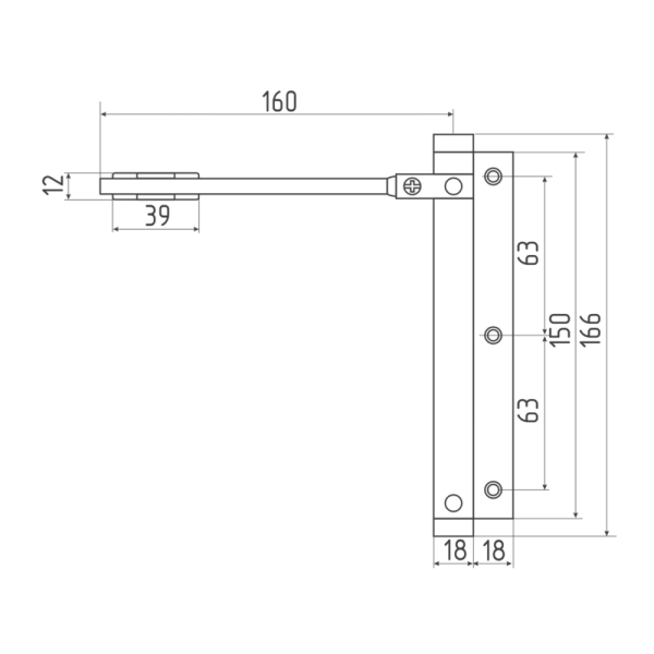 Изображение Доводчик дверной 101 до 20 кг Серебро НОРА-М Картинка Доводчик дверной 101 до 20 кг Серебро НОРА-М