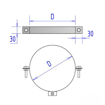 Изображение Хомут для кронштейна телескопического 120х1.5 мм ФЕНИКС Картинка Хомут для кронштейна телескопического 120х1.5 мм ФЕНИКС