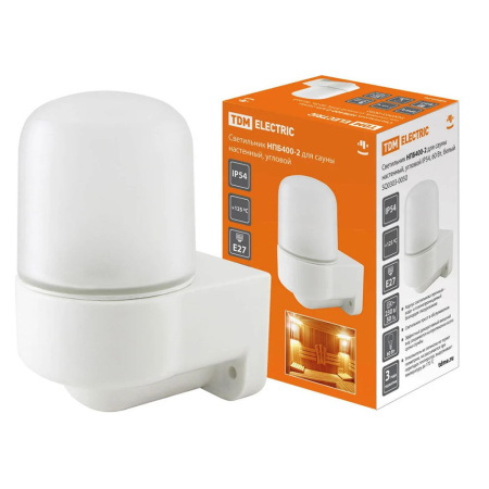 Картинка Светильник НПБ400-2 для сауны настенный Е27 60Вт мак. IP54 TDM