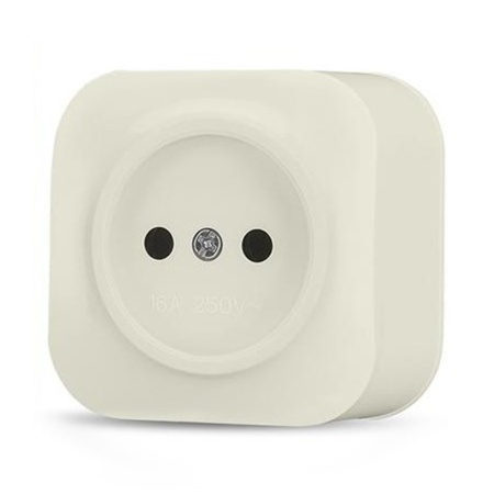 Розетка одноместная ОП Frea 16А IP20 250В без заземления АБС-пластик Бежевая TOKOV ELECTRIC