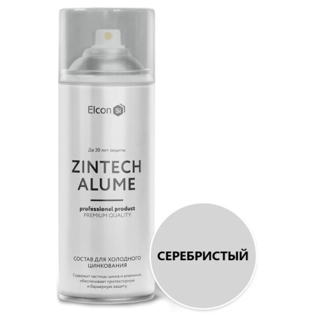 Аэрозоль Серебристый Состав для холодного цинкования 520 мл Elcon Zintech Alume