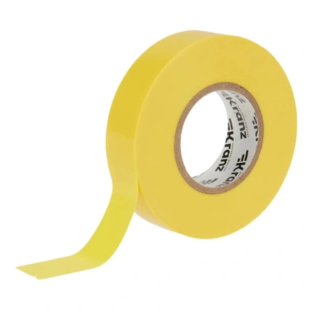 Картинка Изолента ПВХ профессиональная 19х0.18 мм 20 м Желтая KRANZ