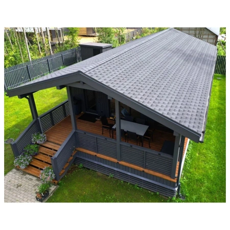 Изображение Гибкая черепица SHINGLAS коллекция Фазенда цвет Серый 2,6 м² в упаковке Картинка Гибкая черепица SHINGLAS коллекция Фазенда цвет Серый 2,6 м² в упаковке