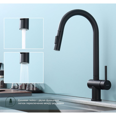 Картинка Смеситель для кухни Черный SPLENKA 9S204.49.06