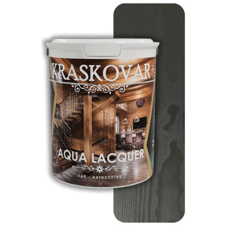 Лак-антисептик для дерева и камня Чёрный сапфир 0,9 л Kraskovar Aqua Lacquer