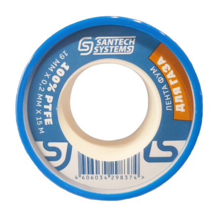 Лента ФУМ PTFE 19х0.2х15000 мм катушка ГАЗ SantechSystems