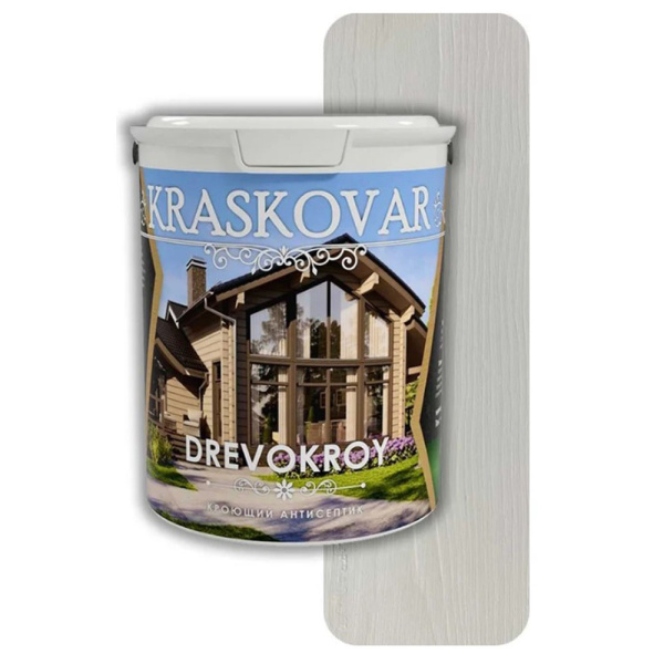 Картинка Антисептик кроющий Белый 0,9 л KRASKOVAR Drevokroy