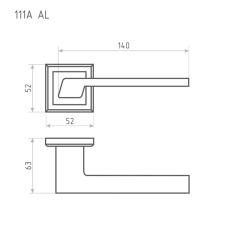 Картинка Ручка дверная 111 K Al матовый никель